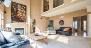 Living room with large art 01