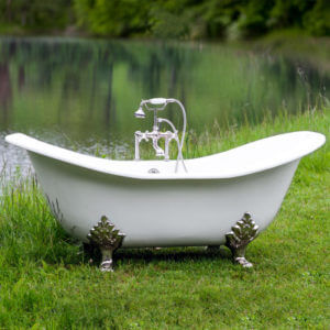 cast iron, lion's paw feet, double slipper, tub,