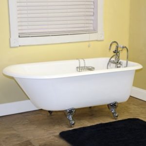 rolled rim, clawfoot, tub, plumbing package, cast iron, gooseneck faucet, Clawfoot Tub and Faucet Package