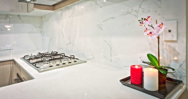 Discover Sculptural Marble Backsplashes