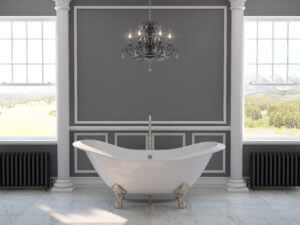 clawfoot tub, cast iron tub, dual ended tub,